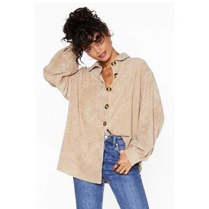 Nasty Gal Corduroy Pocket Button Down Shirt